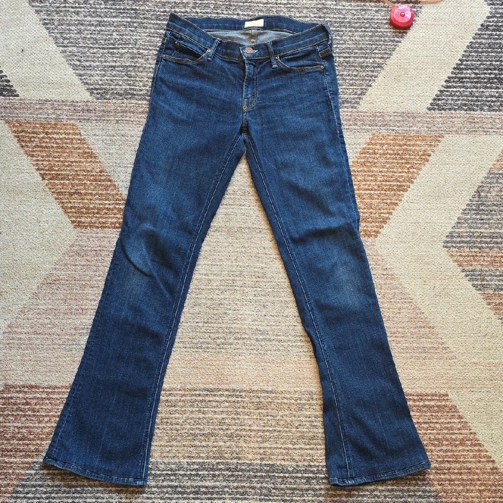 MOTHER Blue Flare Wide Leg Jeans
